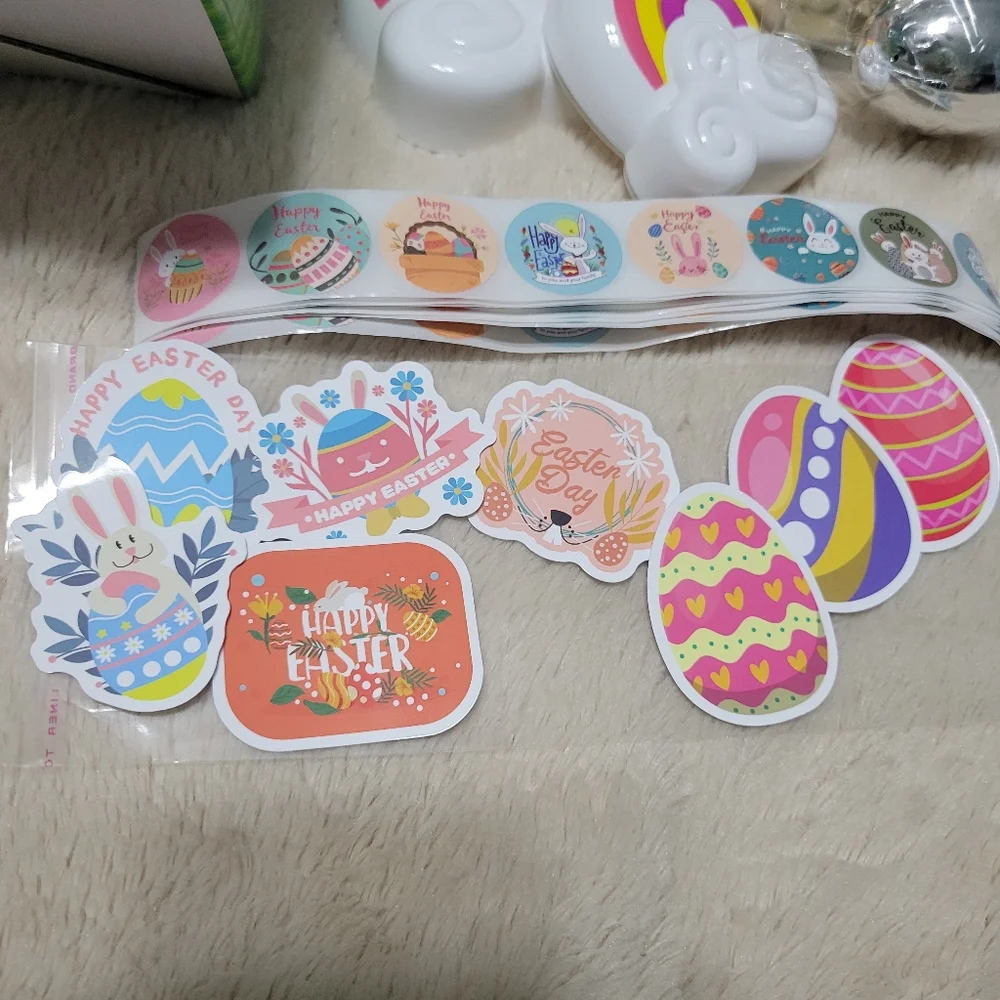 Party Set EASTER EGG HUNT, 12 Rabbit Ear Headband 80 large eggs prize eggs NEW